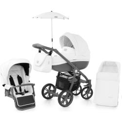 babystyle white leather pram