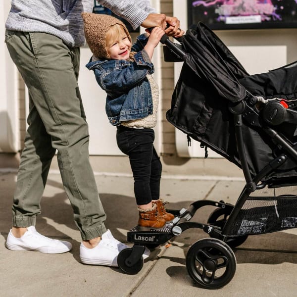 Stroller board with seat and handle